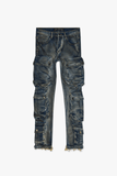 CliffJump Skinny Cargo Dirty Lt Blue Wash