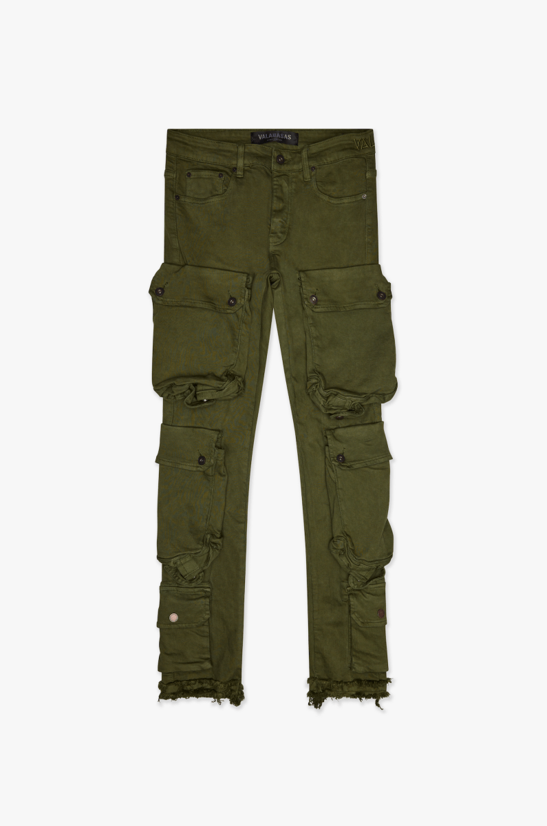 CliffJump Skinny Cargo Olive Washed