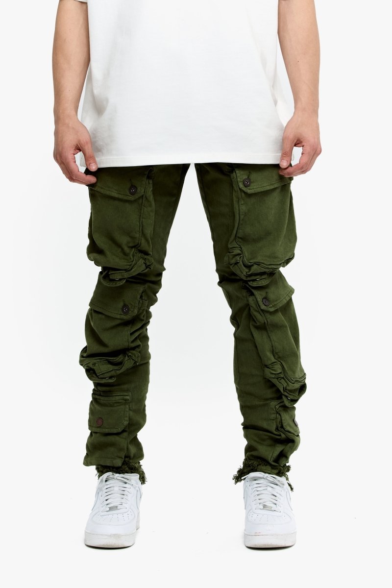 CliffJump Skinny Cargo Olive Washed