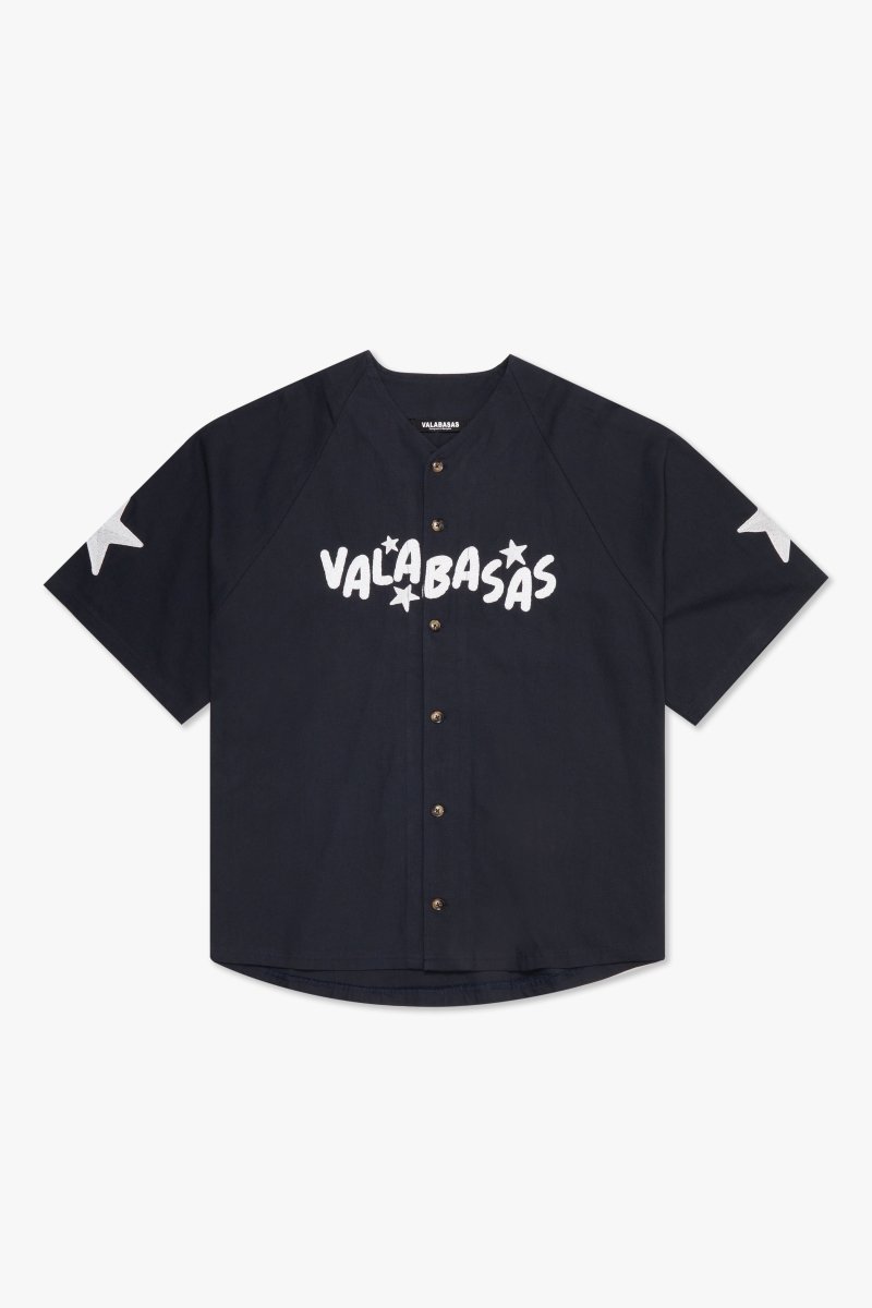 "CLOVER" BASEBALL JERSEY  BLUE