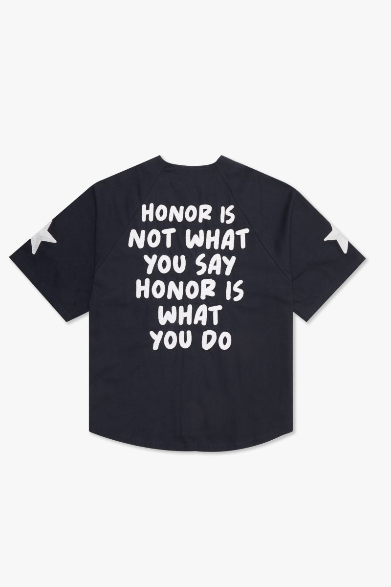 "CLOVER" BASEBALL JERSEY  BLUE