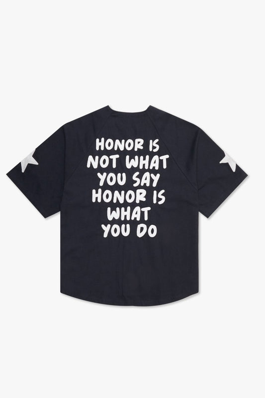 "CLOVER" BASEBALL JERSEY  BLUE