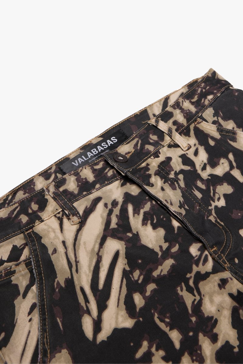 "COMMANDER" STACKED FLARE DENIM DUNE CAMO