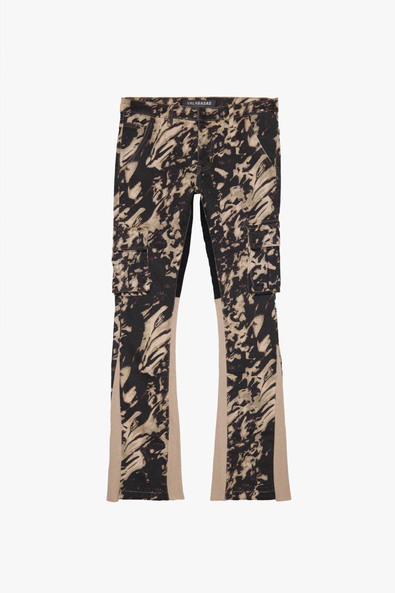 "COMMANDER" STACKED FLARE DENIM DUNE CAMO