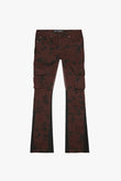 "COMMANDER" STACKED FLARE JEAN BROWN BLACK