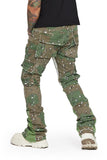 "COMMANDER" STACKED FLARE JEAN CAMO