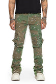 "COMMANDER" STACKED FLARE JEAN CAMO