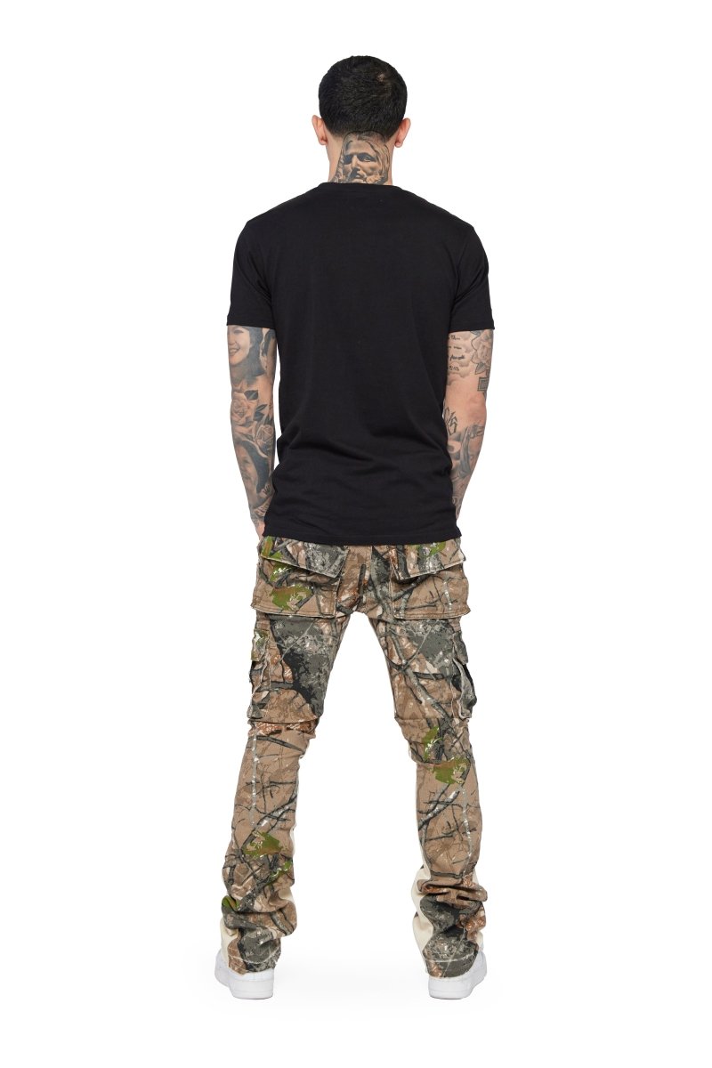 "COMMANDER" STACKED FLARE JEAN MOSS GREEN