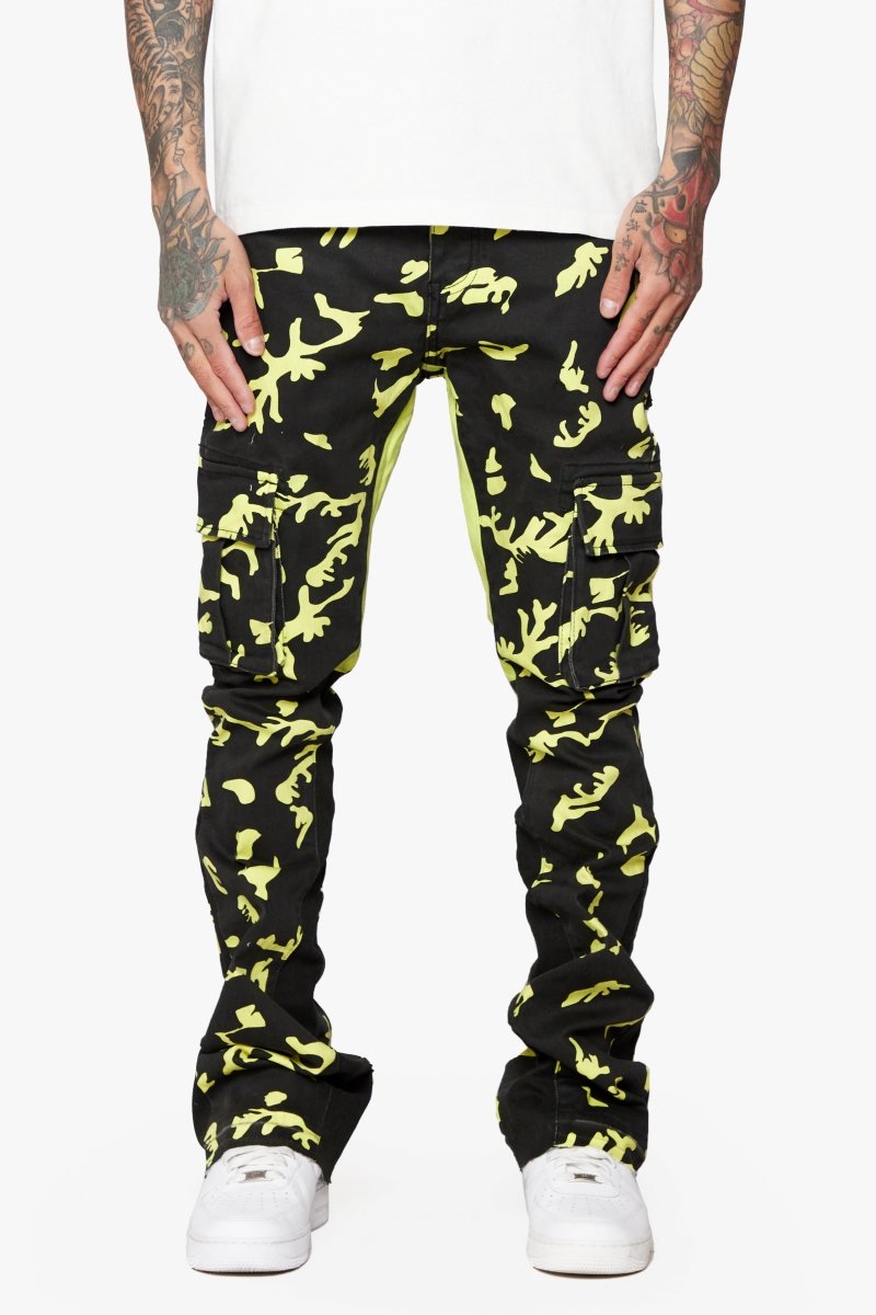 “COMMANDER " STACKED FLARE JEAN NEON SHADOW