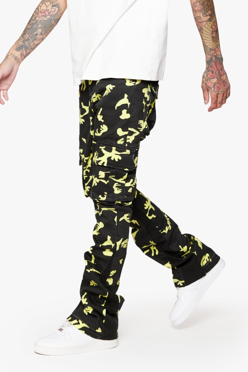 “COMMANDER " STACKED FLARE JEAN NEON SHADOW