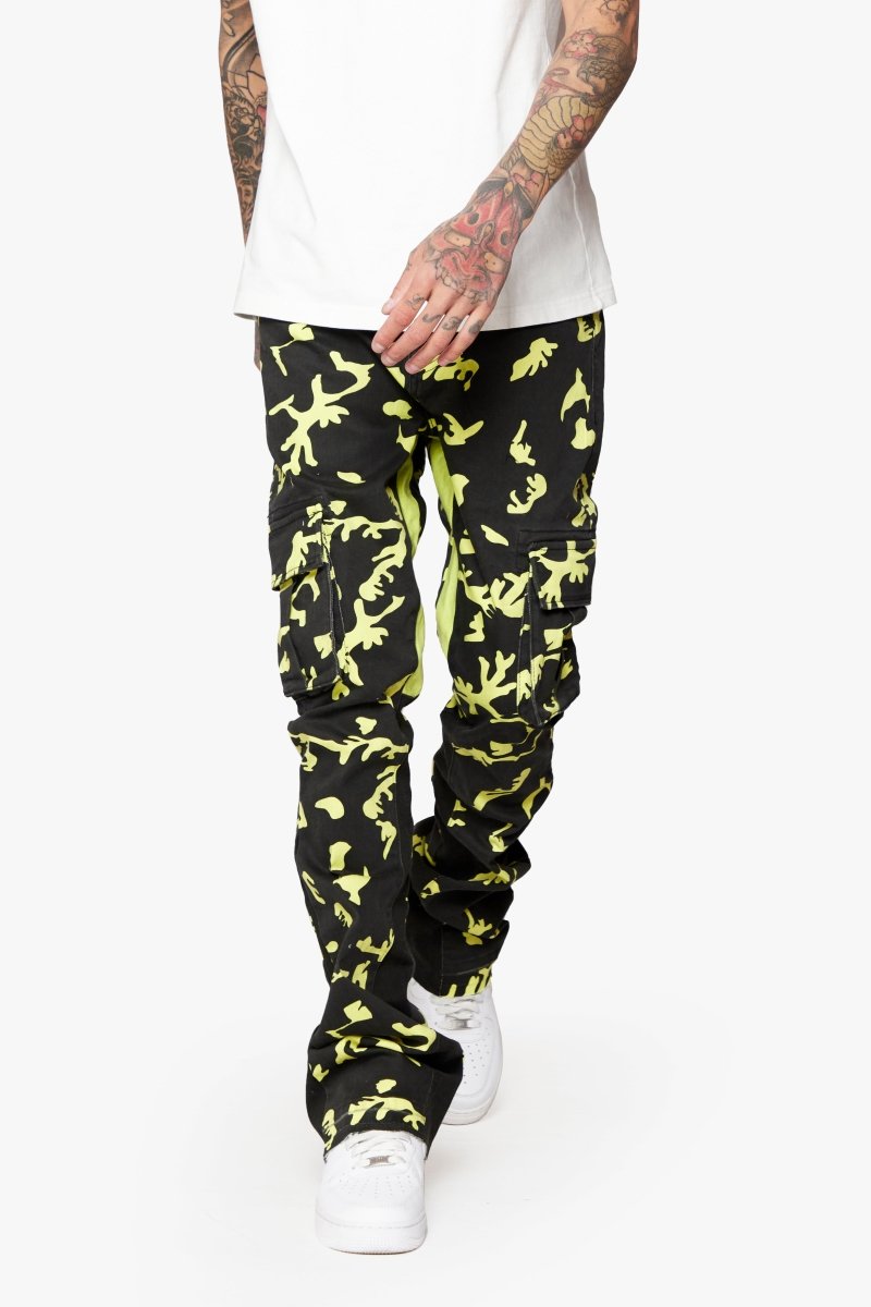 “COMMANDER " STACKED FLARE JEAN NEON SHADOW