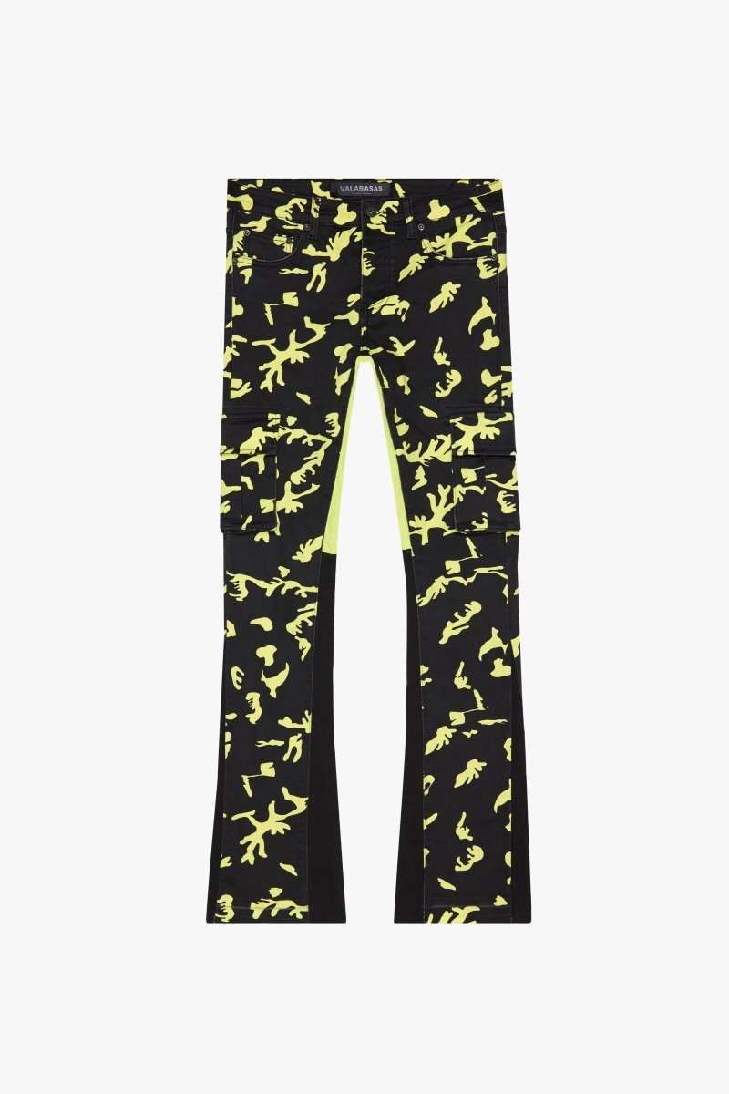 “COMMANDER " STACKED FLARE JEAN NEON SHADOW