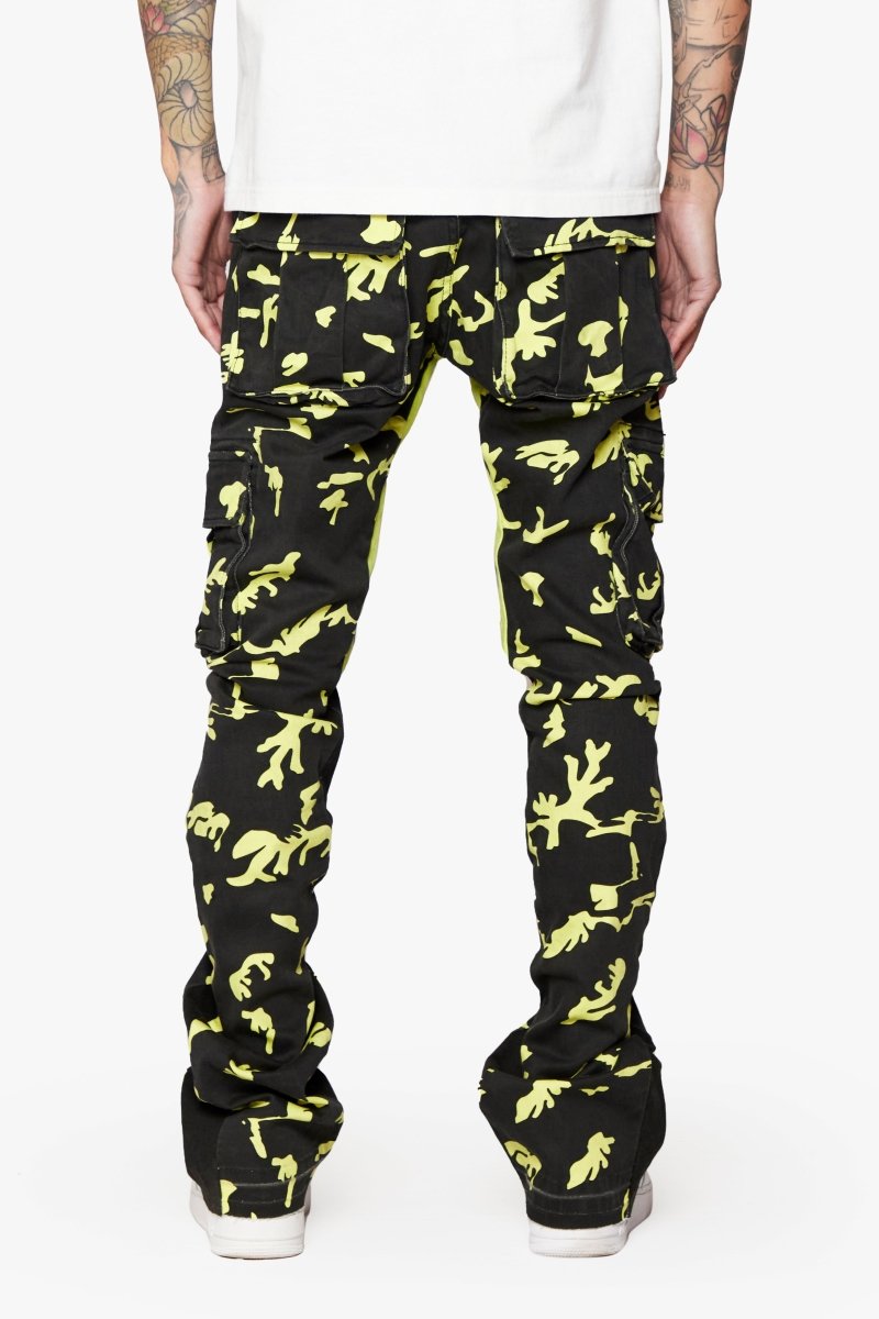 “COMMANDER " STACKED FLARE JEAN NEON SHADOW