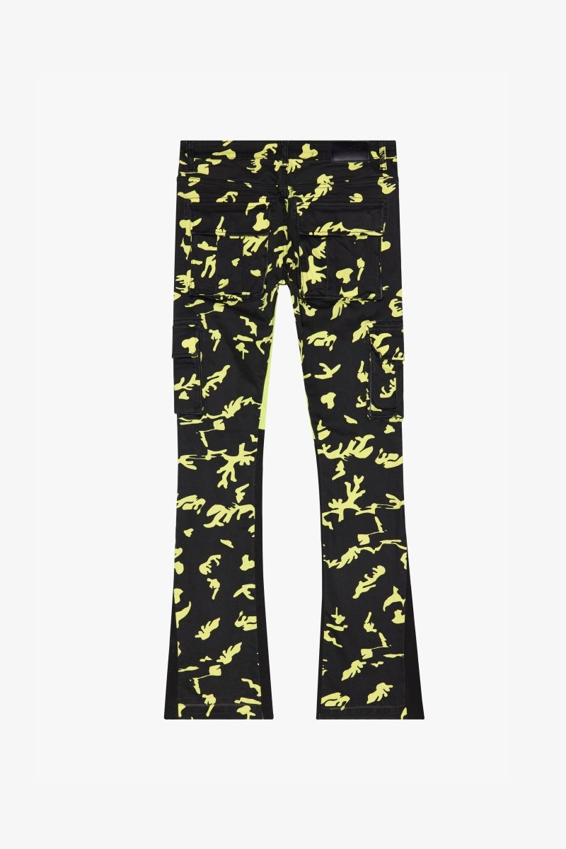 “COMMANDER " STACKED FLARE JEAN NEON SHADOW