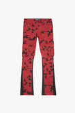 "COMMANDER" STACKED FLARE JEAN RED BLACK CAMO