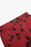 "COMMANDER" STACKED FLARE JEAN RED BLACK CAMO