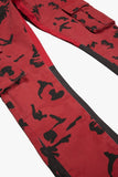 "COMMANDER" STACKED FLARE JEAN RED BLACK CAMO