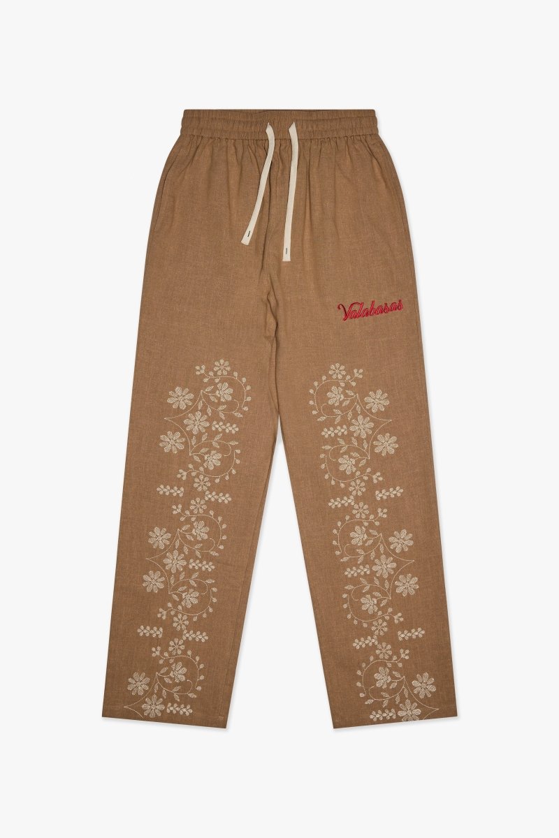 Corso Linen Straight Pants Brown