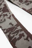 "COURAGE" STACKED FLARE JEAN GREY CAMO