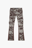 "COURAGE" STACKED FLARE JEAN GREY CAMO