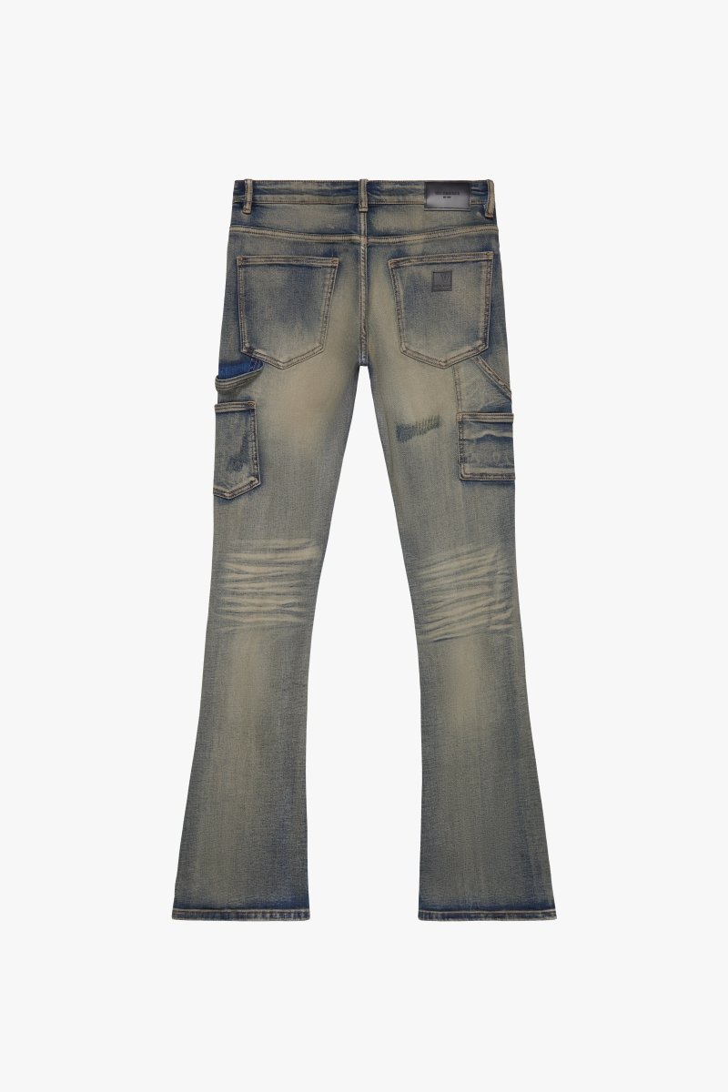 "COVERT" FLARED STACKED DIRTY VINTAGE WASH