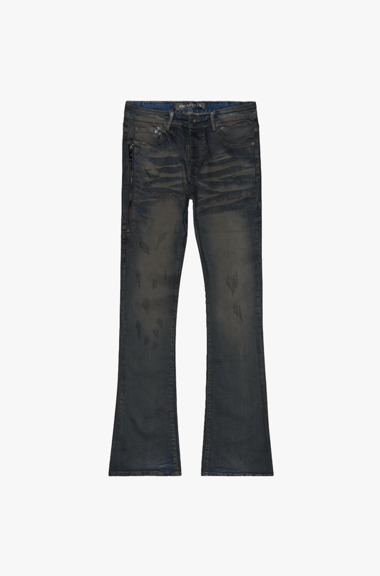 Covert Stacked Flare Jean Black Indigo