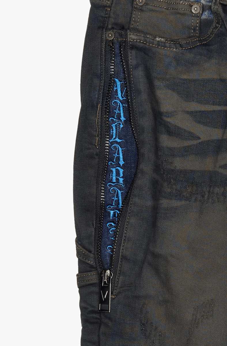 Covert Stacked Flare Jean Black Indigo