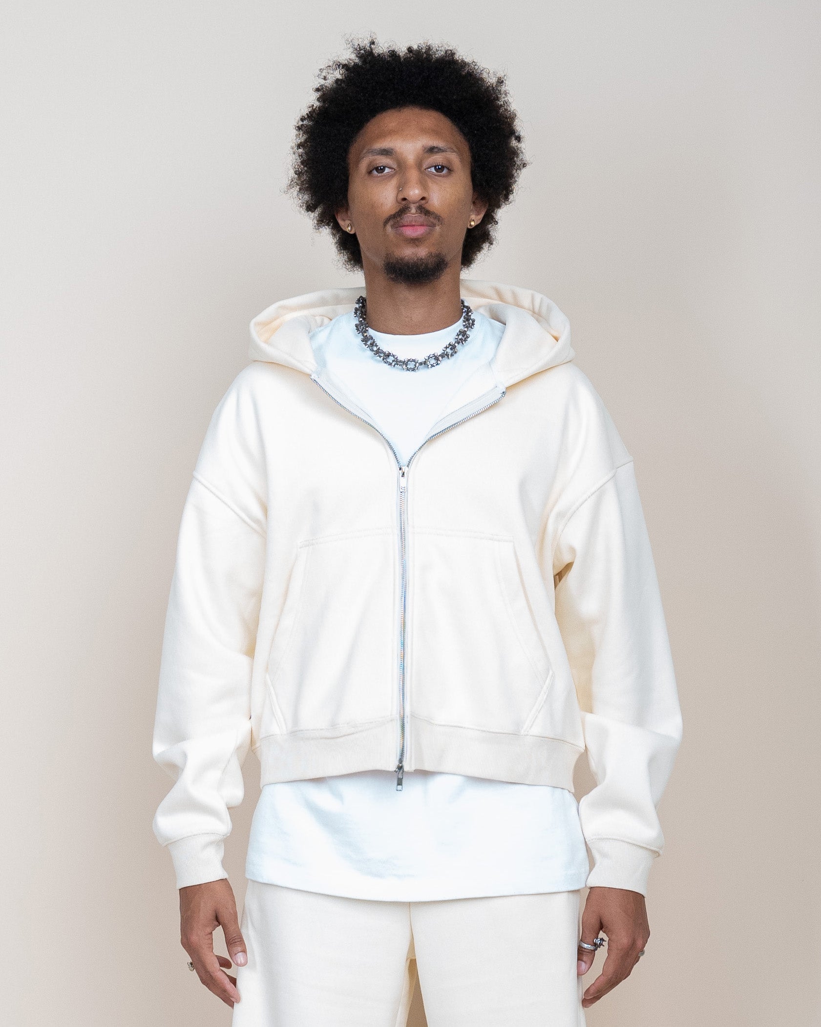 EPTM Perfect Zip Up Hoodie - Cream