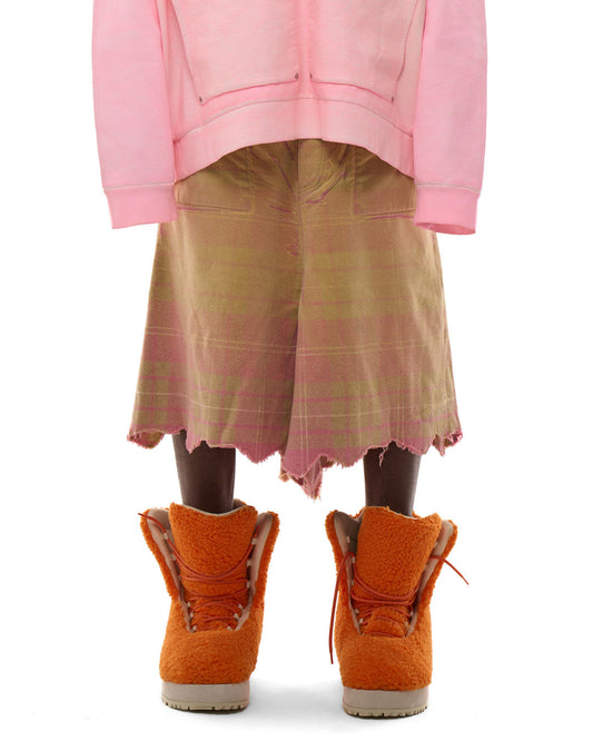 ROCKY PLAID SKIRT SHORT // PINK