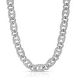 Diamond Puff Cuban Link Chain White Gold