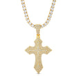 Diamond Royal Cross Necklace Pendant & Tennis Chain