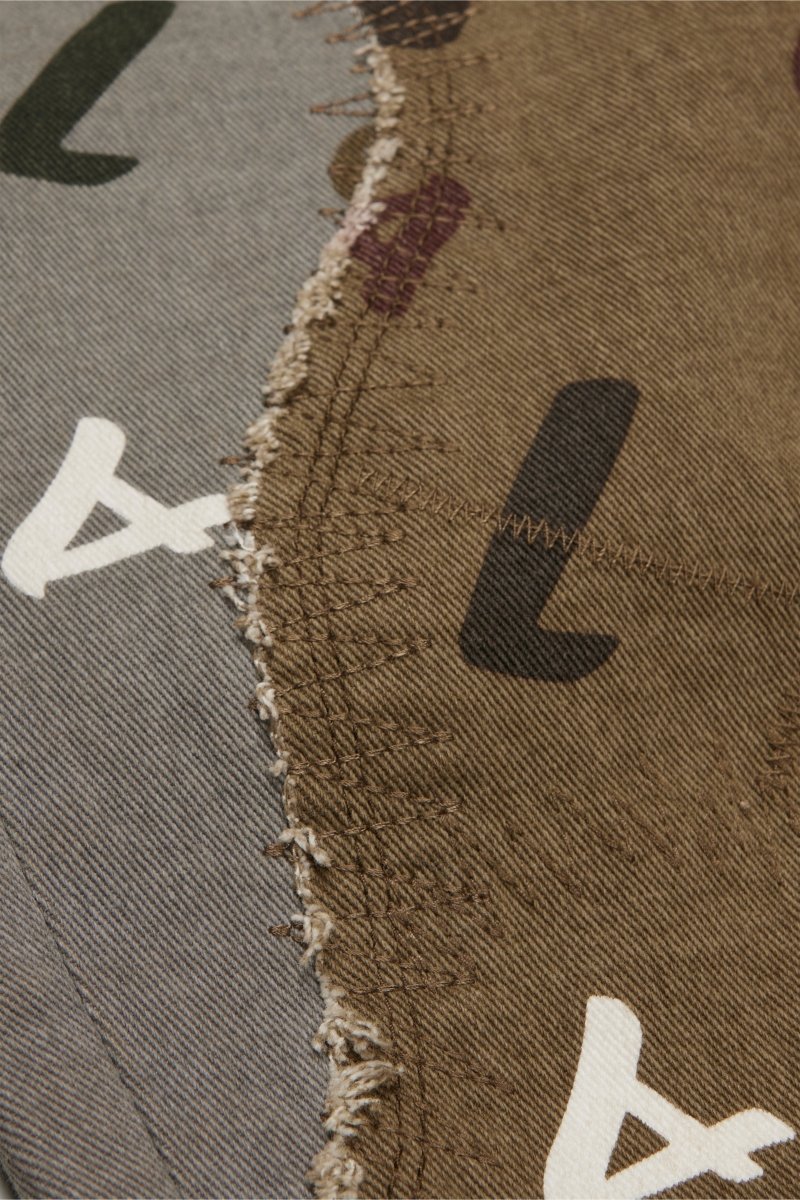 "DISTRACTED" STACKED FLARE JEAN BLUE-OLIVE