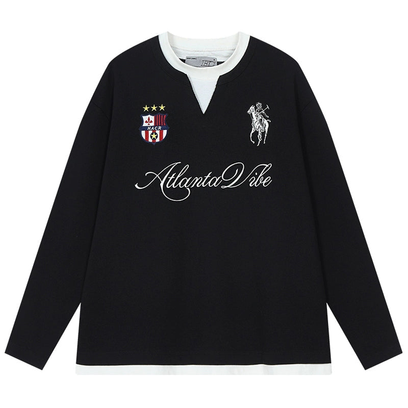 Vintage Embroidered Henley Jersey