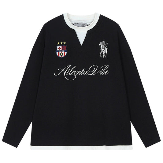 Vintage Embroidered Henley Jersey