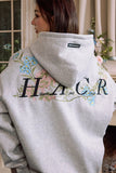 Floral Embroidered Oversized Hoodie