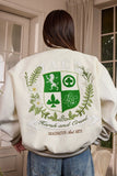 Crest Embroidery Loose Varsity Jacket