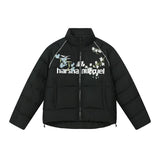 Vintage Floral Embroidered Puffer Jacket