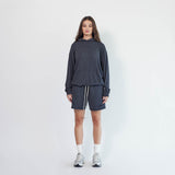 loop terry standard sweatshort / black heather
