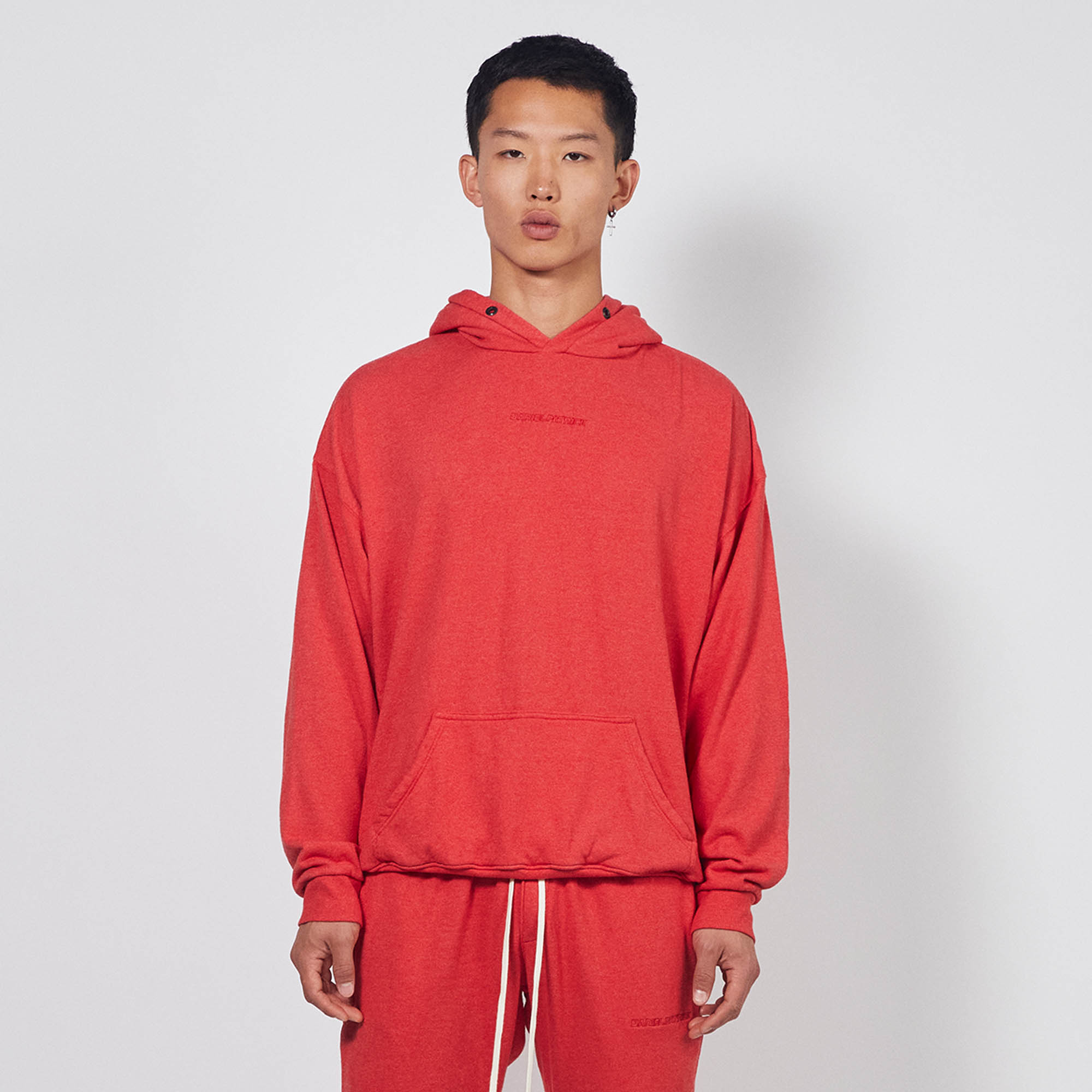 loop terry standard hoodie / red heather