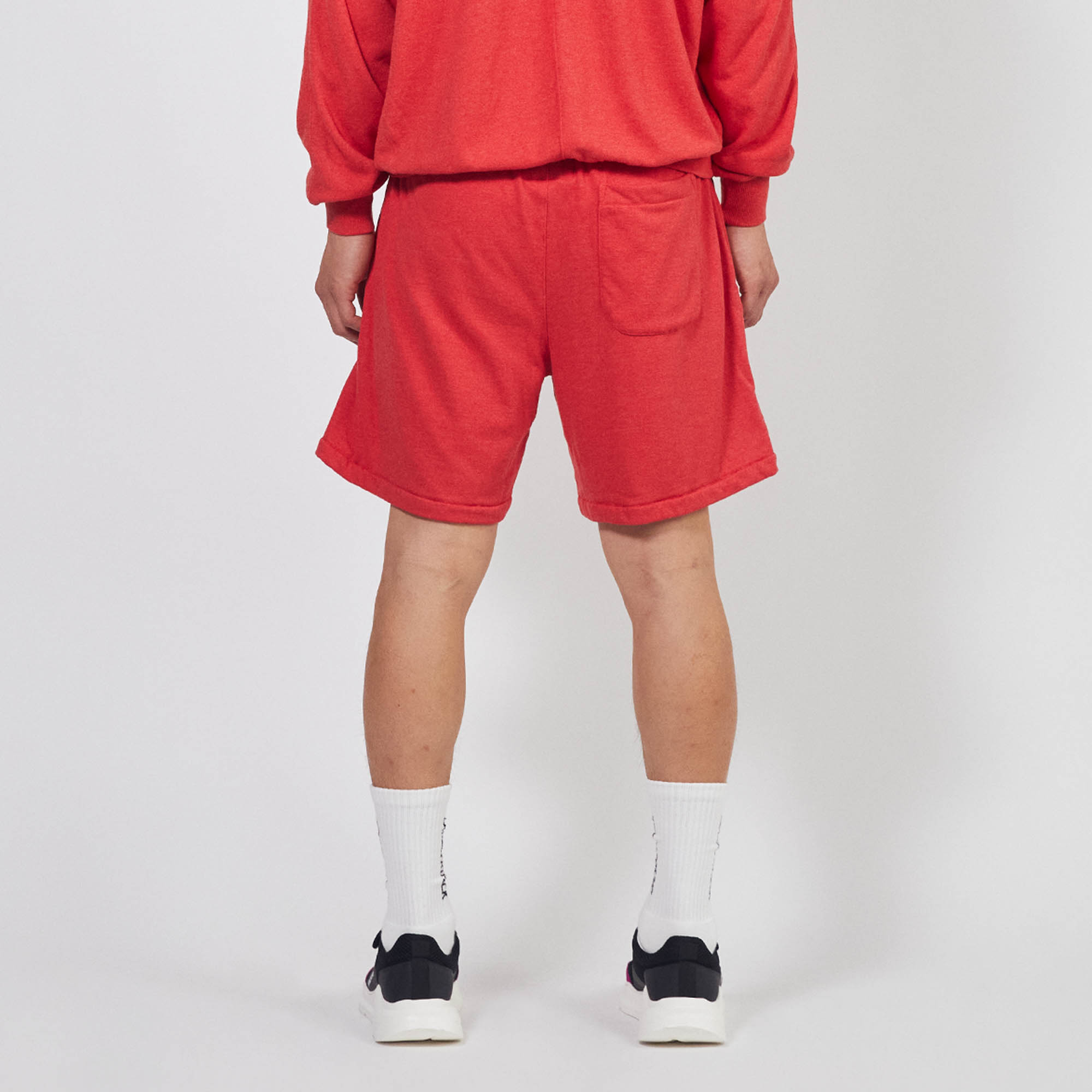 loop terry standard sweatshort / red heather