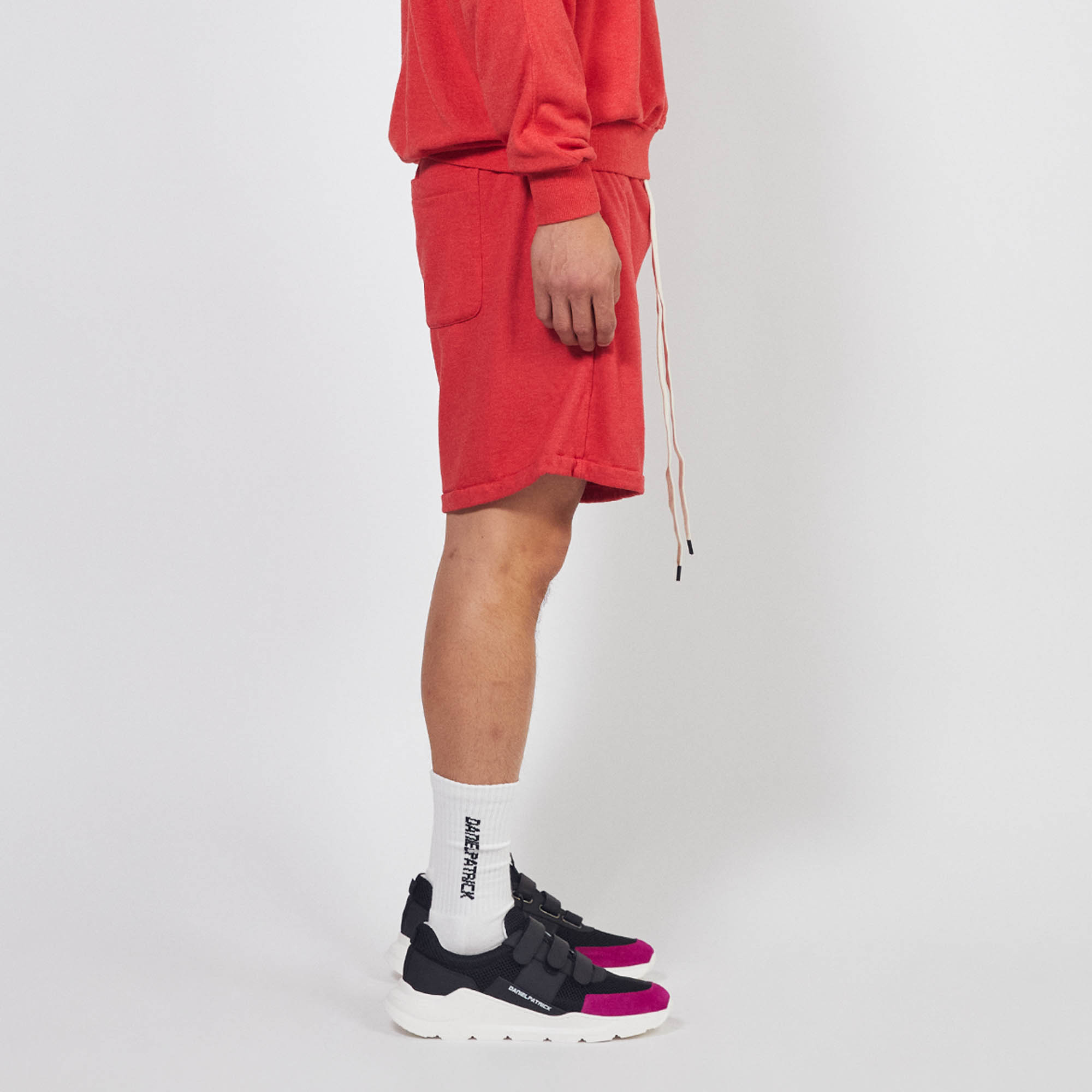 loop terry standard sweatshort / red heather