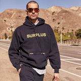 surplus logo hoodie / navy + yellow