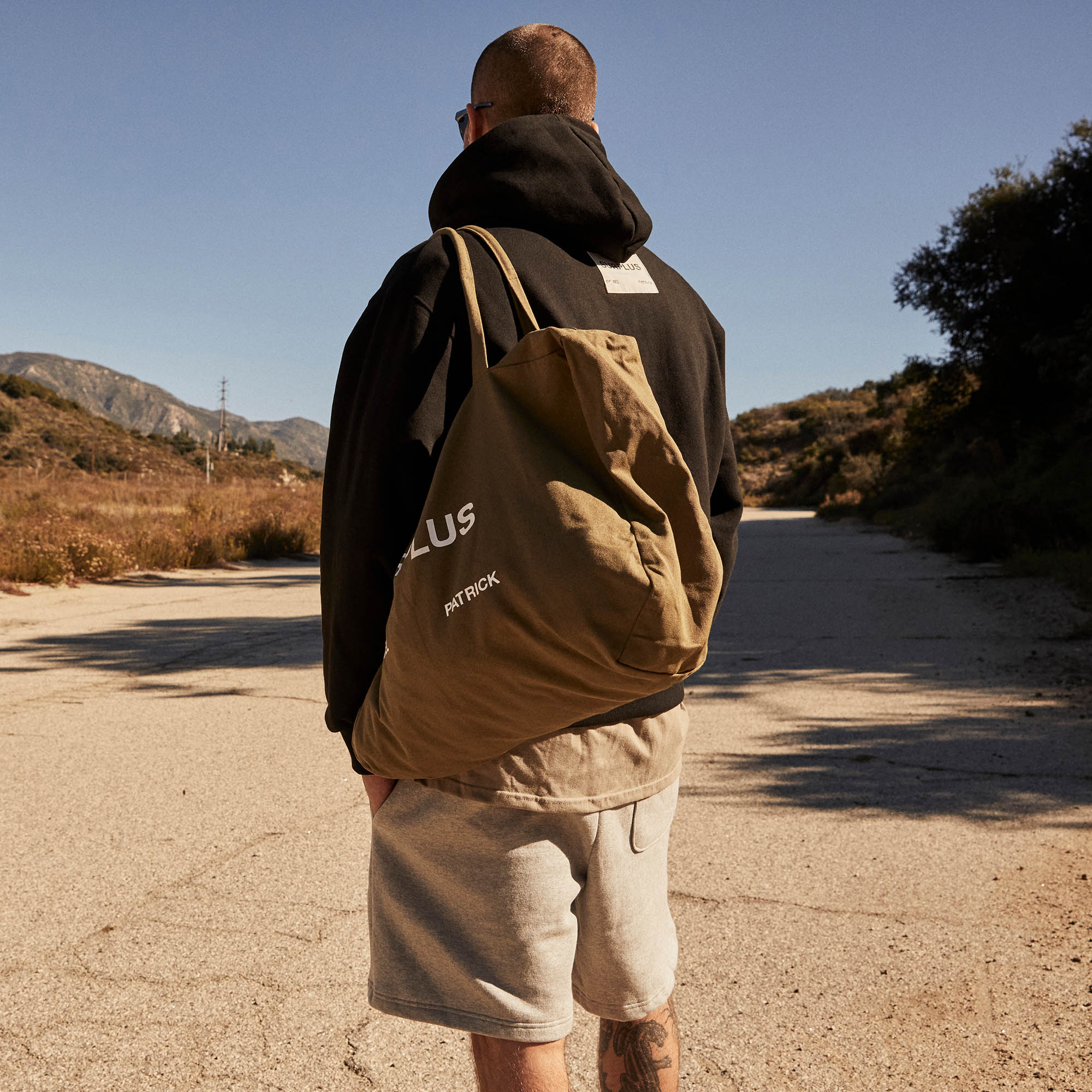 surplus logo hoodie / black + white