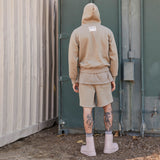 surplus logo hoodie / washed olive + black