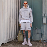 surplus logo hoodie / heather grey + black