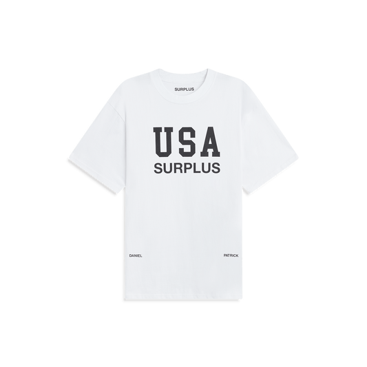 USA surplus tee / white + black