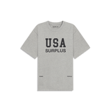 USA surplus tee / heather grey + black