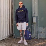 surplus logo hoodie / navy + yellow