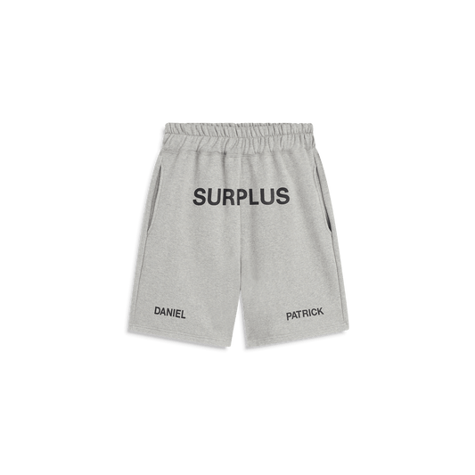 surplus logo sweatshort / heather grey + black