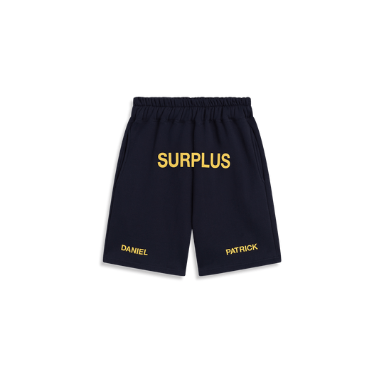 surplus logo sweatshort / navy + yellow